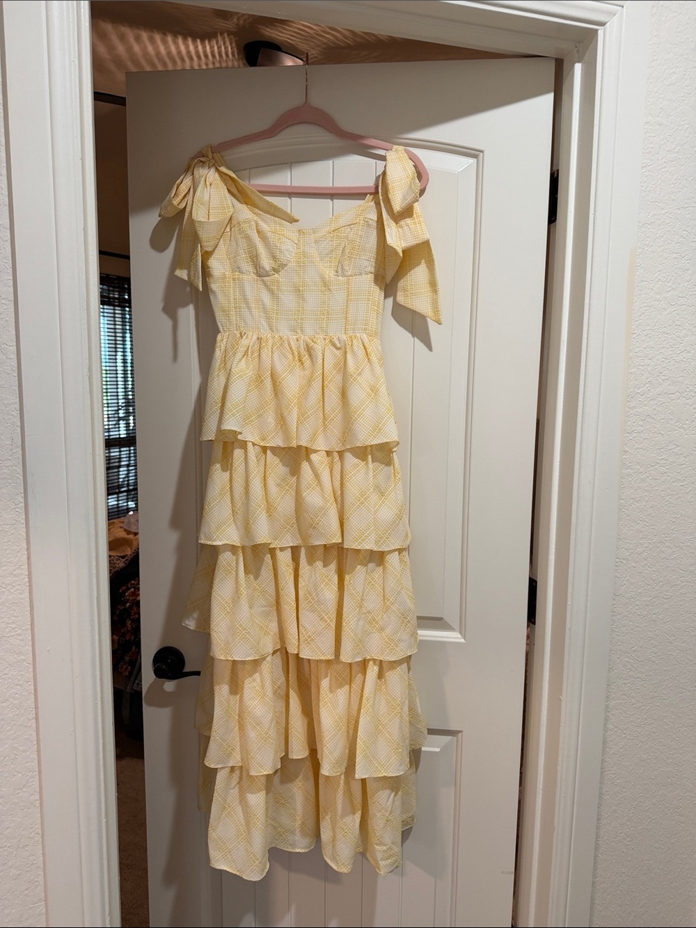Yellow tiered dress